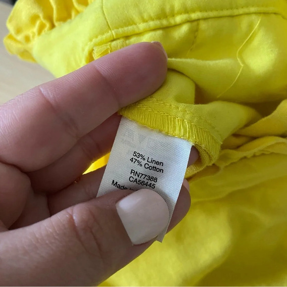 J. Crew Factory Yellow High Rise Linen Ruffle Shorts Size 2 - Picture 8 of 9